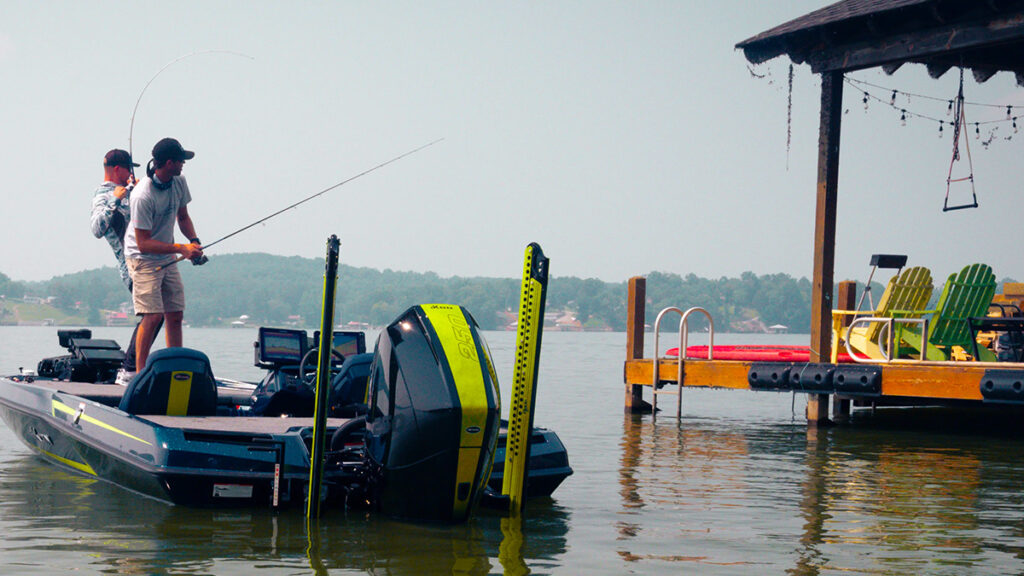 Jacob Wheeler fishing on an LX20 Bass boat